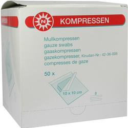 MULLKOMPRESSEN 10X10CM 8F